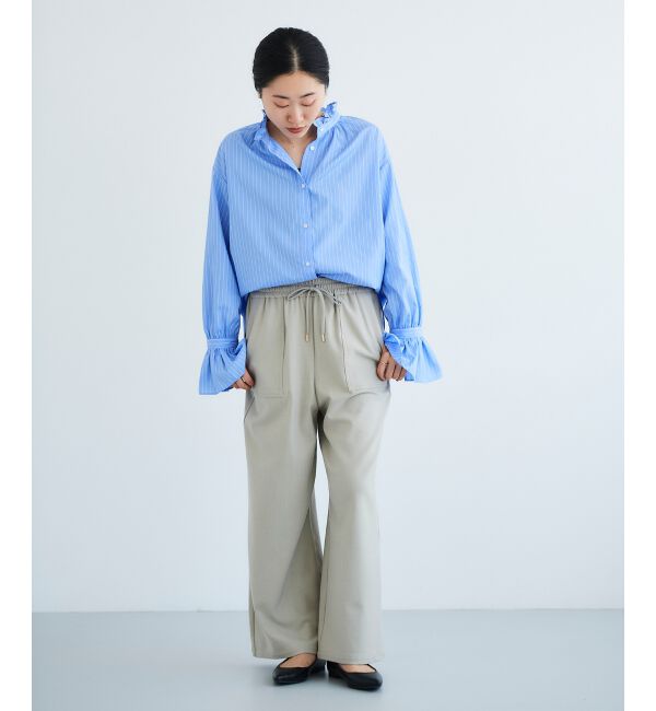  「フリルネック前釦ブラウス」|シャツ・ブラウス|