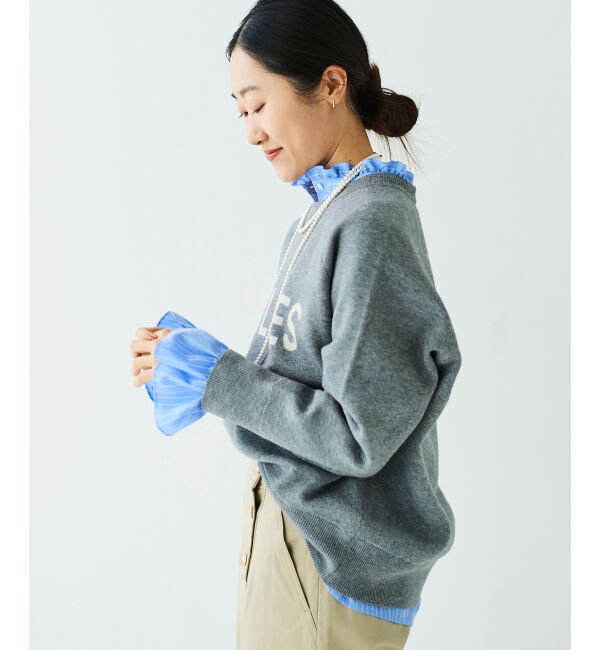  「フリルネック前釦ブラウス」|シャツ・ブラウス|