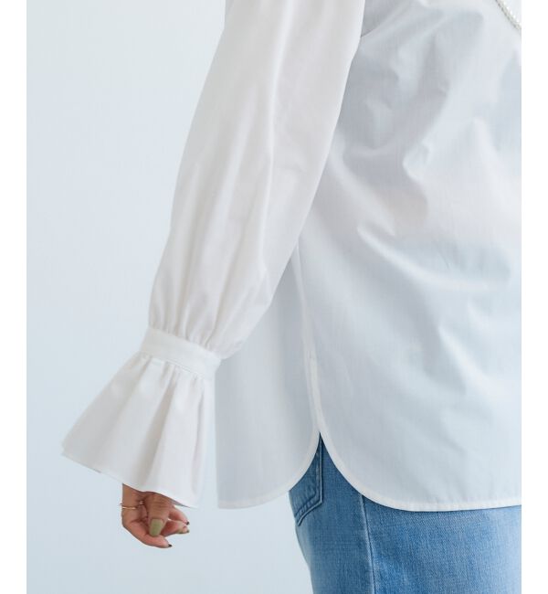  「フリルネック前釦ブラウス」|シャツ・ブラウス|