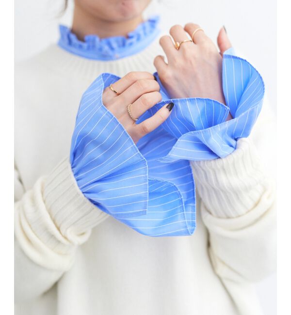  「フリルネック前釦ブラウス」|シャツ・ブラウス|