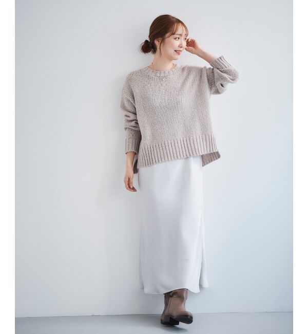  「ラメワイドシルエットクルーネックニット」|ニット・セーター|