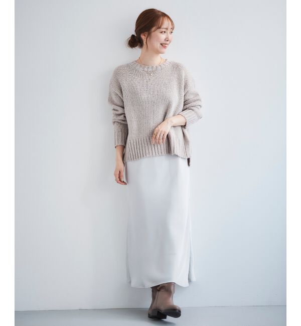  「ラメワイドシルエットクルーネックニット」|ニット・セーター|