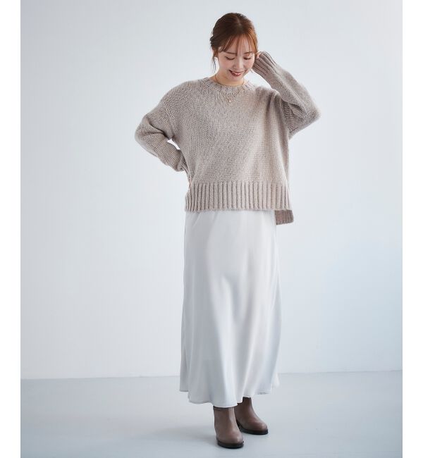  「ラメワイドシルエットクルーネックニット」|ニット・セーター|