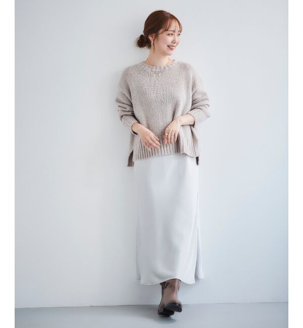  「ラメワイドシルエットクルーネックニット」|ニット・セーター|