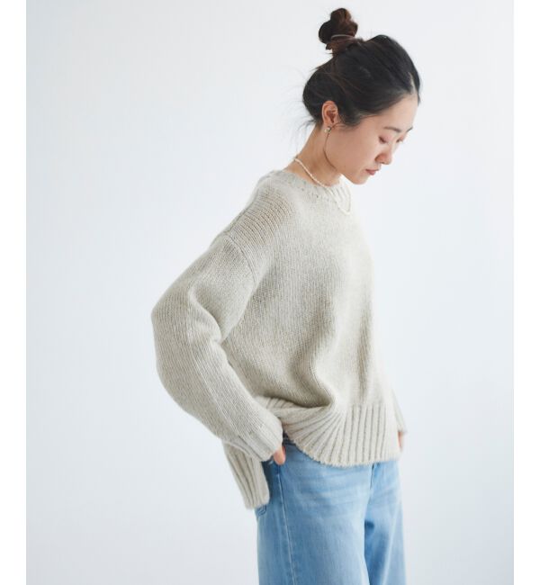  「ラメワイドシルエットクルーネックニット」|ニット・セーター|