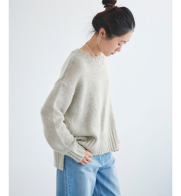  「ラメワイドシルエットクルーネックニット」|ニット・セーター|