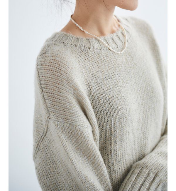  「ラメワイドシルエットクルーネックニット」|ニット・セーター|