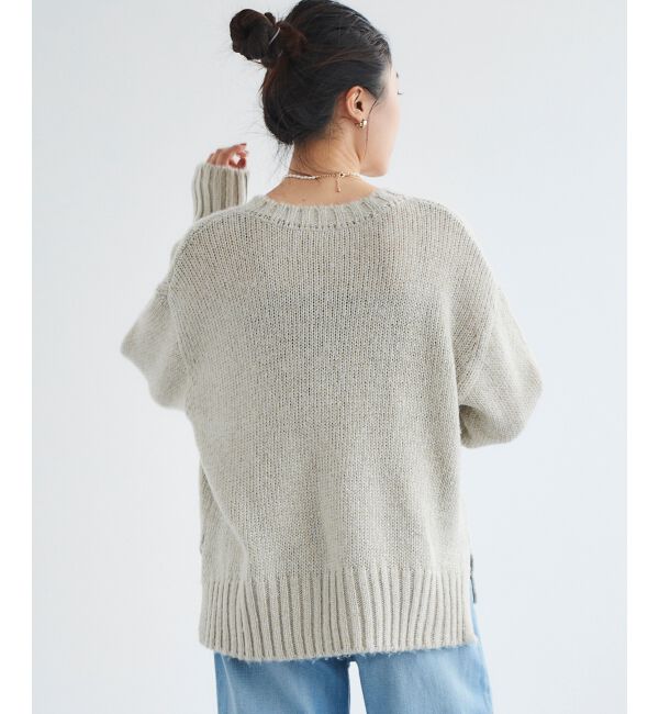  「ラメワイドシルエットクルーネックニット」|ニット・セーター|