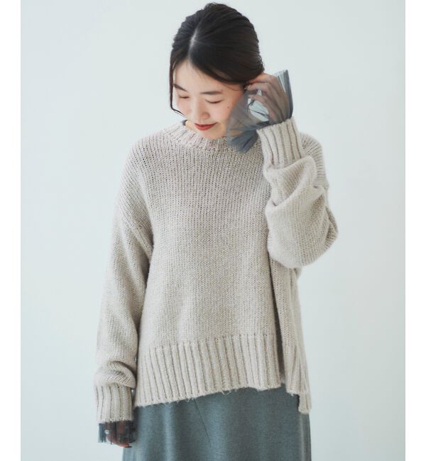  「ラメワイドシルエットクルーネックニット」|ニット・セーター|