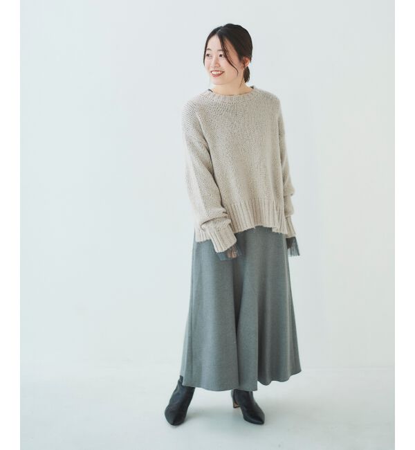  「ラメワイドシルエットクルーネックニット」|ニット・セーター|