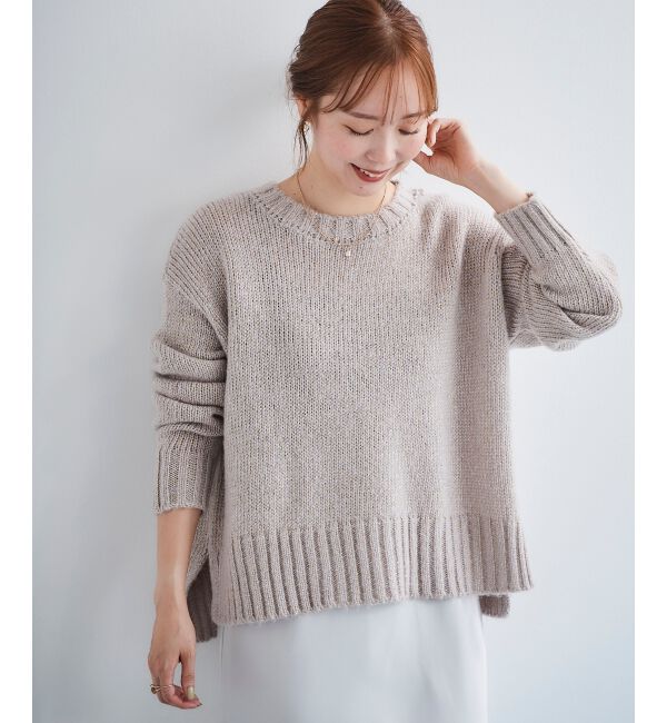  「ラメワイドシルエットクルーネックニット」|ニット・セーター|