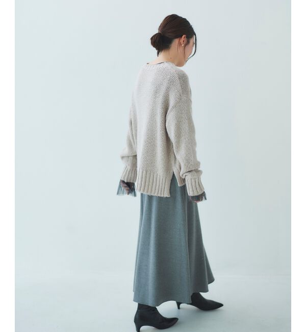  「ラメワイドシルエットクルーネックニット」|ニット・セーター|