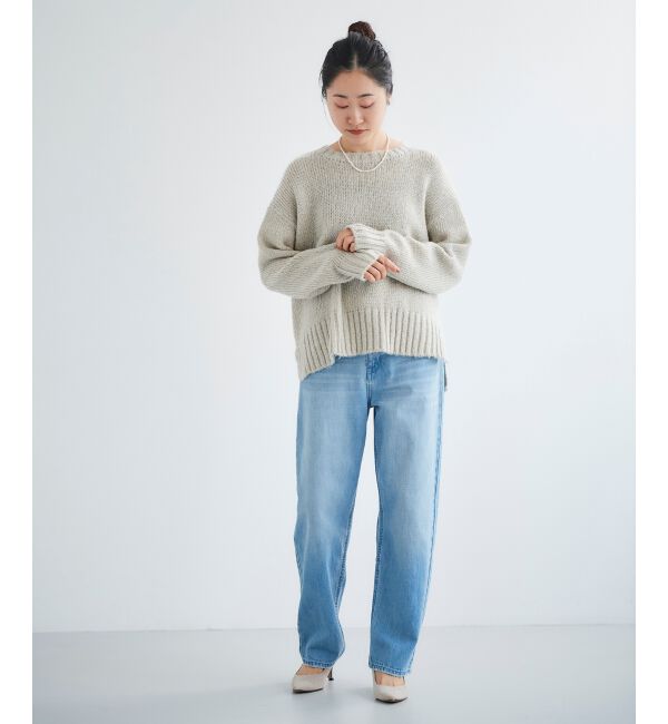  「ラメワイドシルエットクルーネックニット」|ニット・セーター|