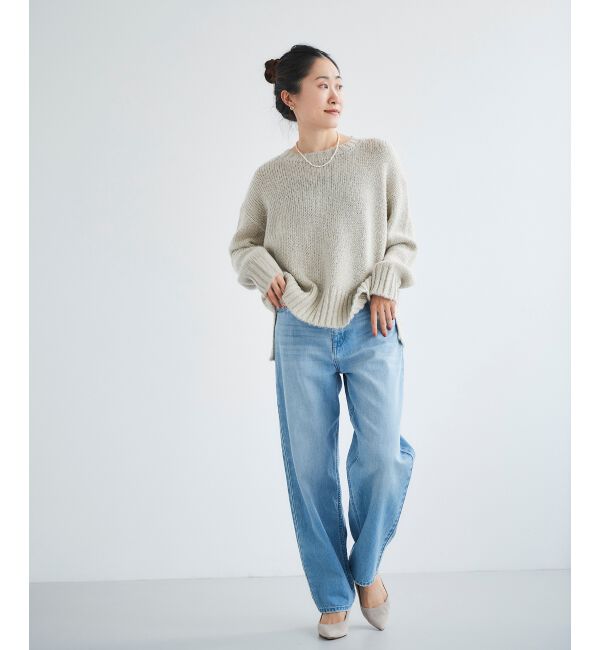  「ラメワイドシルエットクルーネックニット」|ニット・セーター|