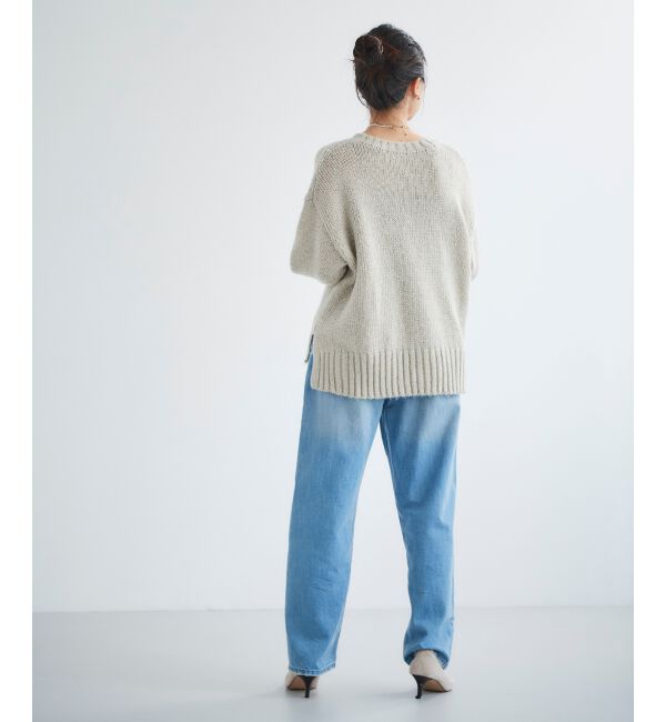  「ラメワイドシルエットクルーネックニット」|ニット・セーター|