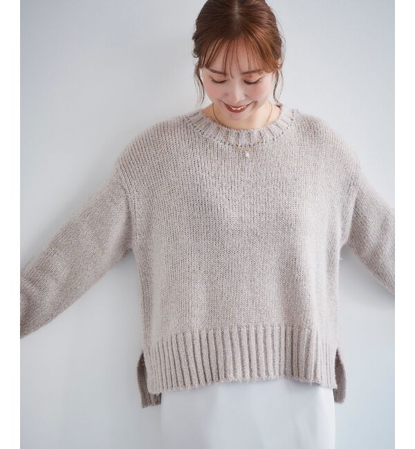  「ラメワイドシルエットクルーネックニット」|ニット・セーター|