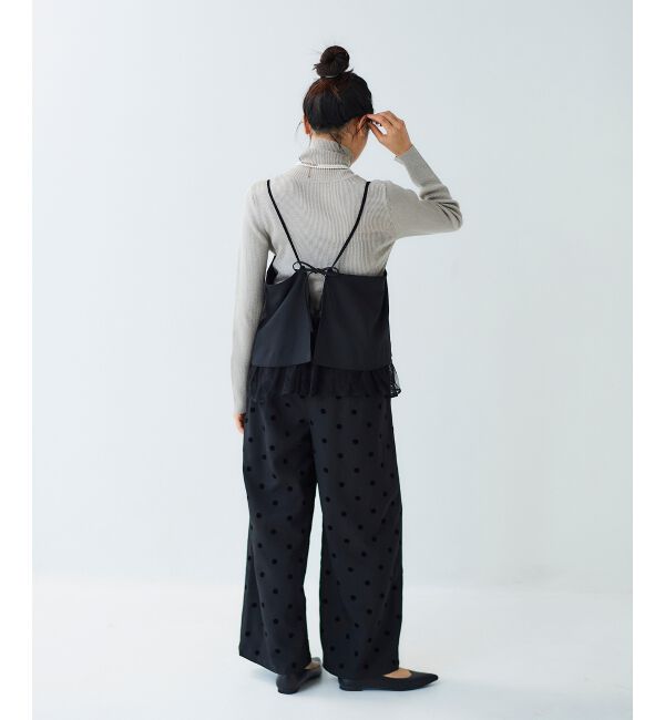 le.coeur blanc「《手洗い可能》レースレイヤードキャミソール」|キャミソール|