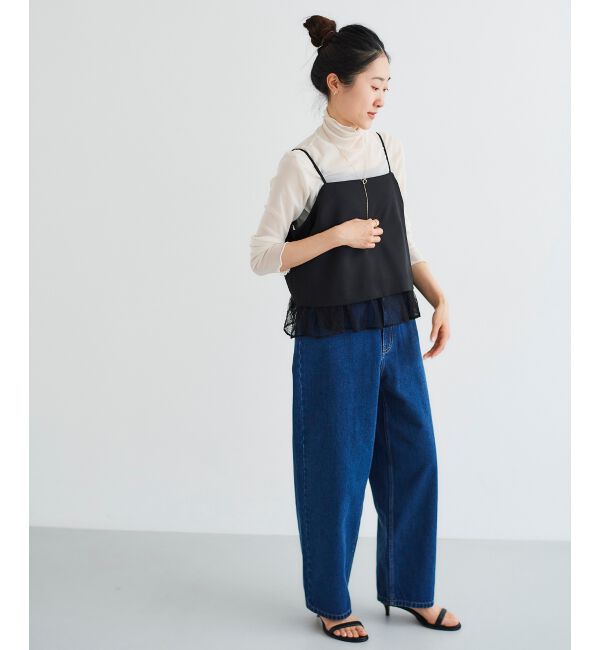 le.coeur blanc「《手洗い可能》レースレイヤードキャミソール」|キャミソール|