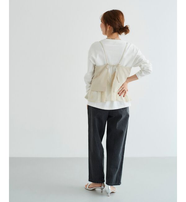 le.coeur blanc「《手洗い可能》レースレイヤードキャミソール」|キャミソール|