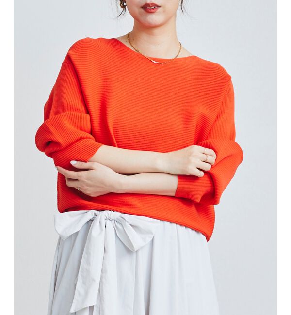  「《手洗い可能》横リブボリュームスリーブニット」|ニット・セーター|