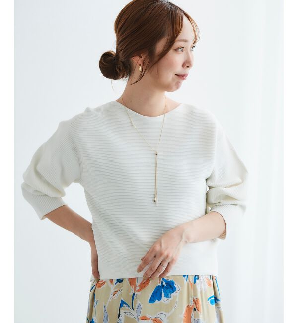  「《手洗い可能》横リブボリュームスリーブニット」|ニット・セーター|