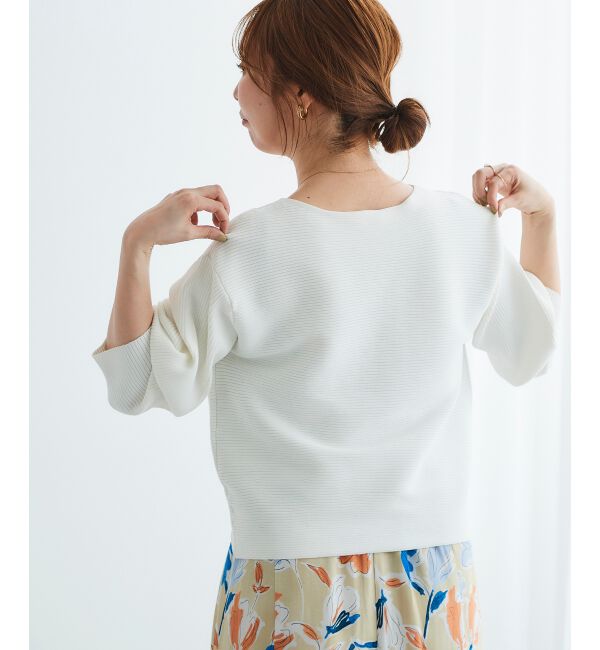  「《手洗い可能》横リブボリュームスリーブニット」|ニット・セーター|