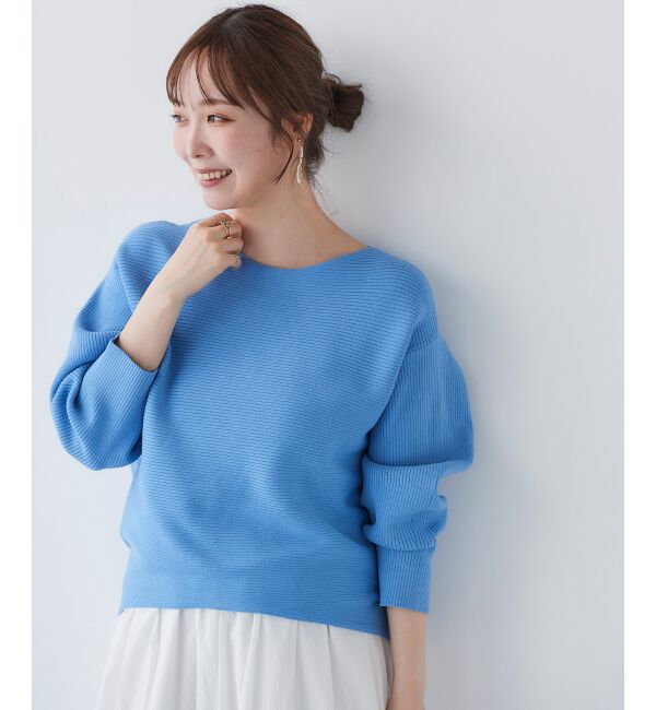 「《手洗い可能》横リブボリュームスリーブニット」|ニット・セーター|
