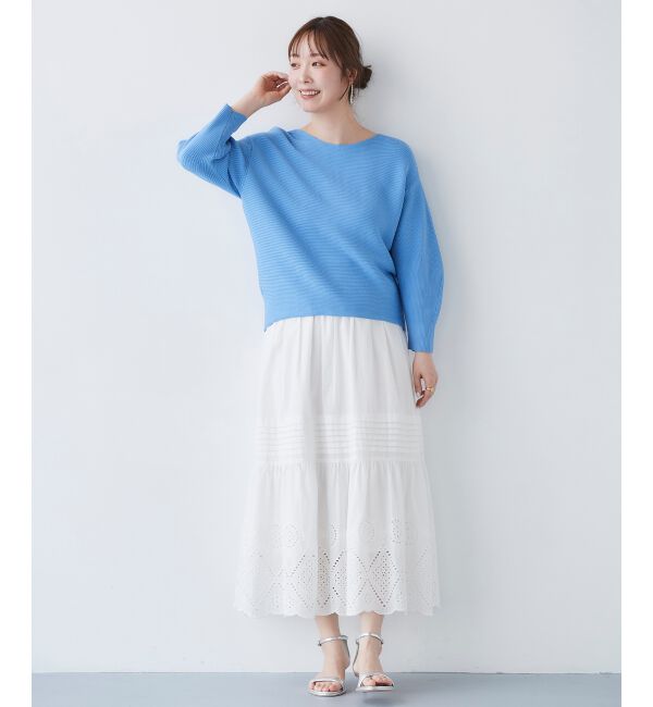  「《手洗い可能》横リブボリュームスリーブニット」|ニット・セーター|