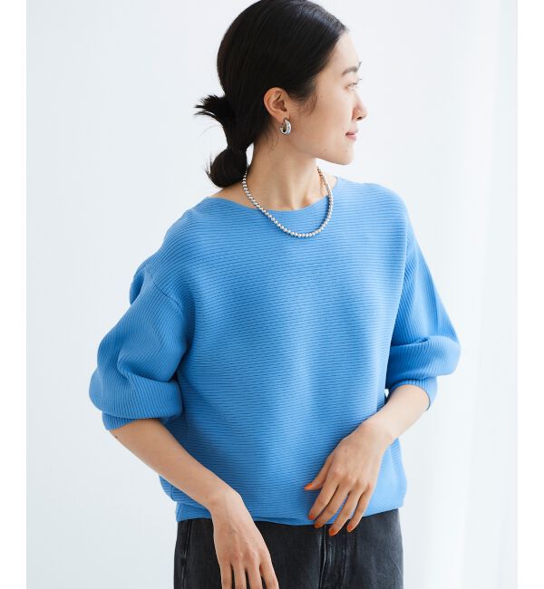  「《手洗い可能》横リブボリュームスリーブニット」|ニット・セーター|