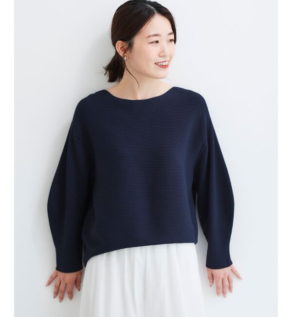  「《手洗い可能》横リブボリュームスリーブニット」|ニット・セーター|