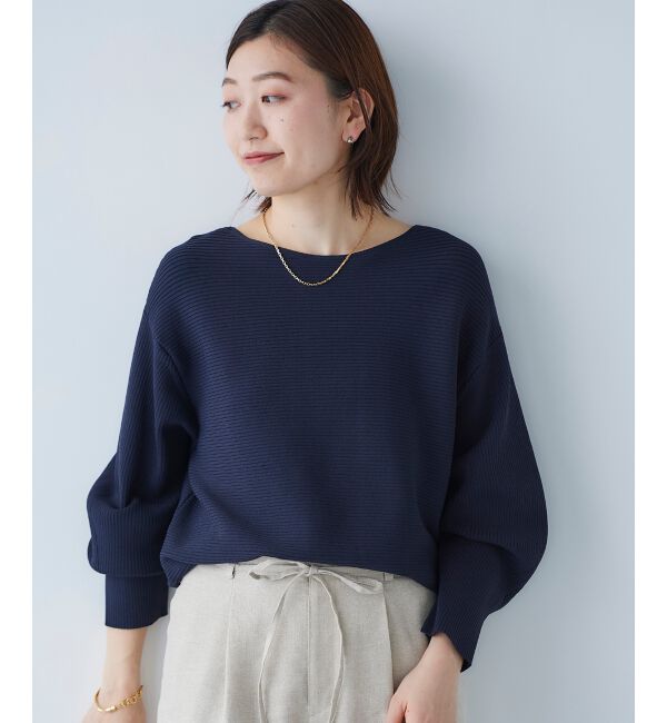  「《手洗い可能》横リブボリュームスリーブニット」|ニット・セーター|