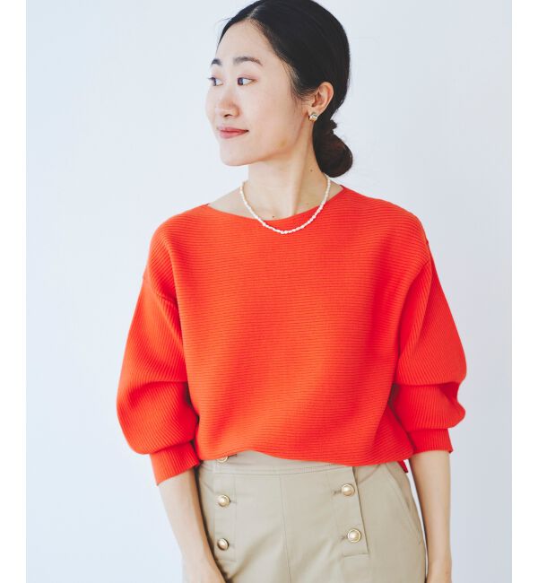  「《手洗い可能》横リブボリュームスリーブニット」|ニット・セーター|