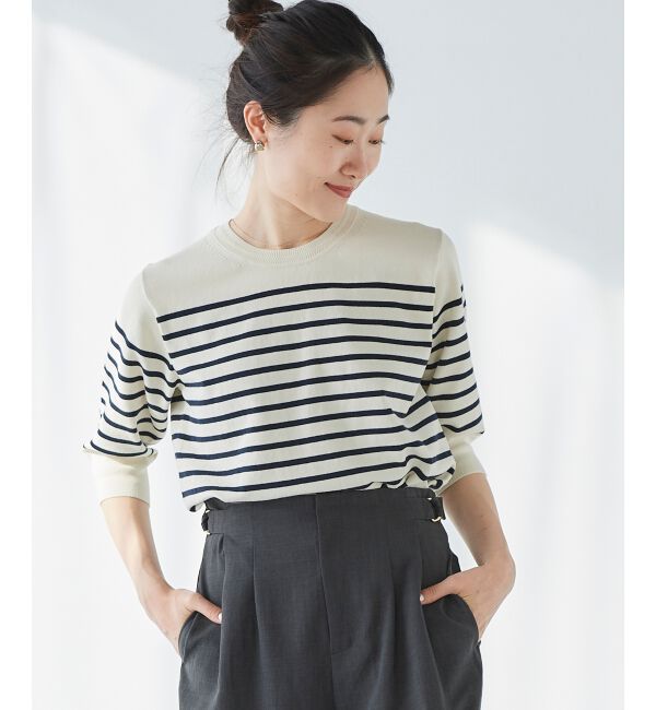  「《手洗い可能》アイレットクルーネックプルオーバー」|ニット・セーター|