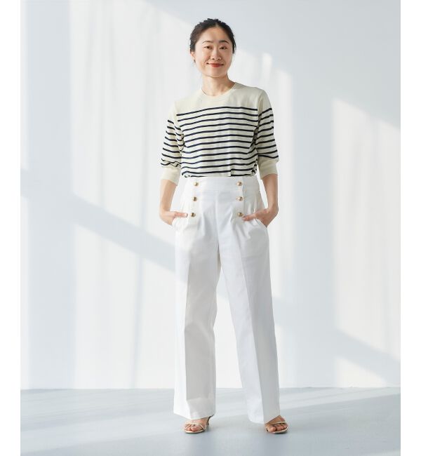  「《手洗い可能》アイレットクルーネックプルオーバー」|ニット・セーター|