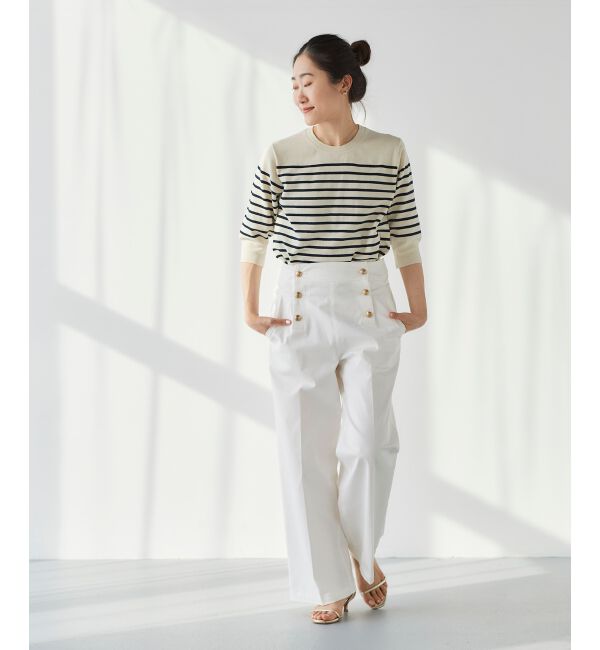  「《手洗い可能》アイレットクルーネックプルオーバー」|ニット・セーター|