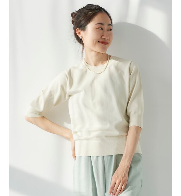  「《手洗い可能》アイレットクルーネックプルオーバー」|ニット・セーター|