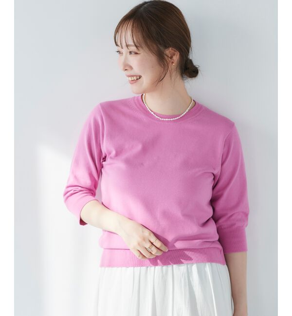  「《手洗い可能》アイレットクルーネックプルオーバー」|ニット・セーター|