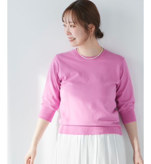  「《手洗い可能》アイレットクルーネックプルオーバー」|ニット・セーター|