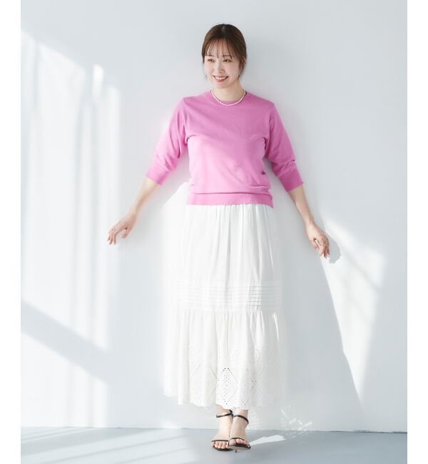  「《手洗い可能》アイレットクルーネックプルオーバー」|ニット・セーター|