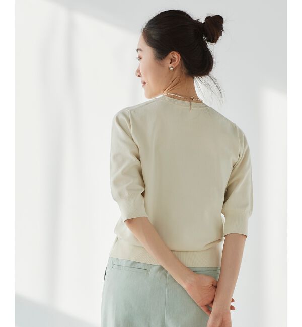  「《手洗い可能》アイレットクルーネックプルオーバー」|ニット・セーター|