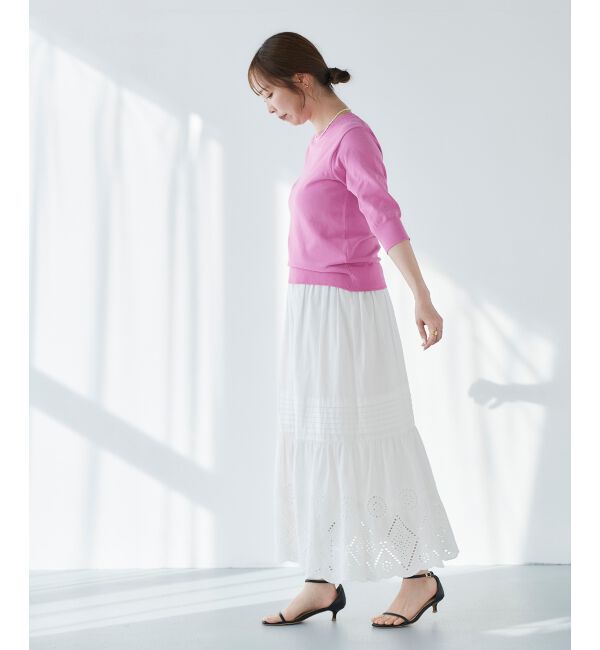  「《手洗い可能》アイレットクルーネックプルオーバー」|ニット・セーター|