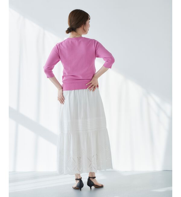  「《手洗い可能》アイレットクルーネックプルオーバー」|ニット・セーター|