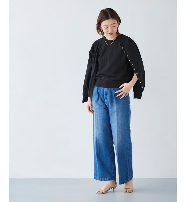  「《手洗い可能》アイレットクルーネックプルオーバー」|ニット・セーター|