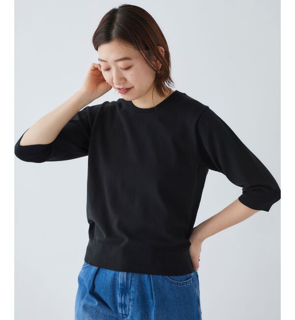  「《手洗い可能》アイレットクルーネックプルオーバー」|ニット・セーター|