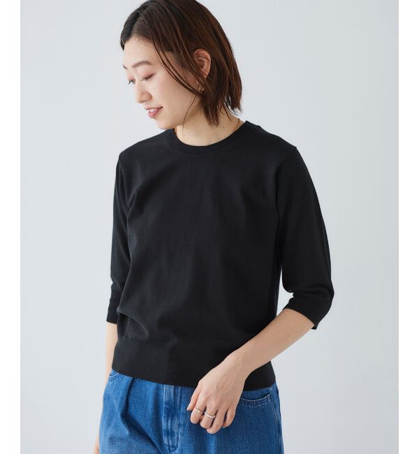  「《手洗い可能》アイレットクルーネックプルオーバー」|ニット・セーター|