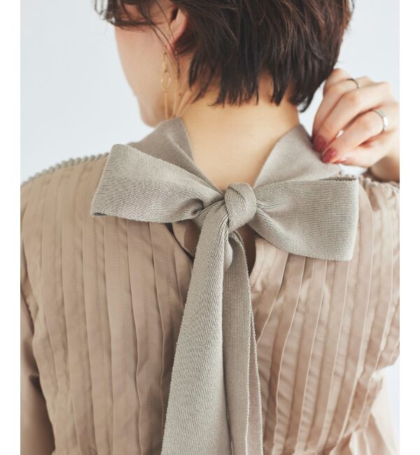 le.coeur blanc「《手洗い可能》TORRAZZO DONNAニット&times;布帛ブラウス」|シャツ・ブラウス|