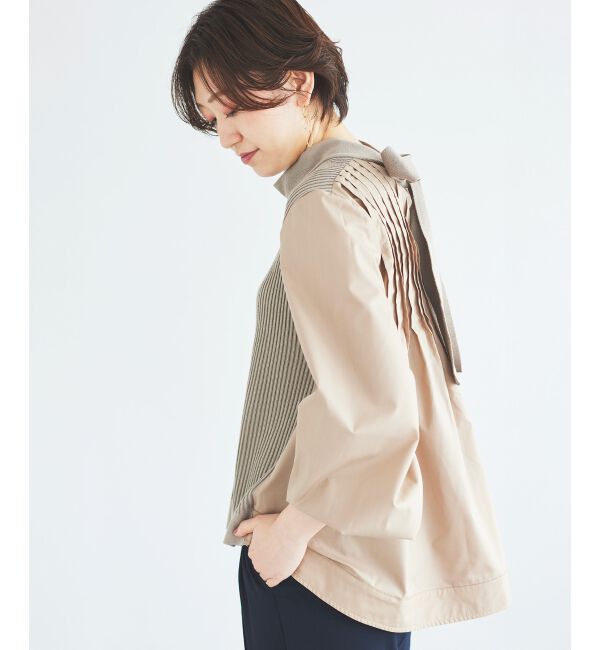 le.coeur blanc「《手洗い可能》TORRAZZO DONNAニット&times;布帛ブラウス」|シャツ・ブラウス|