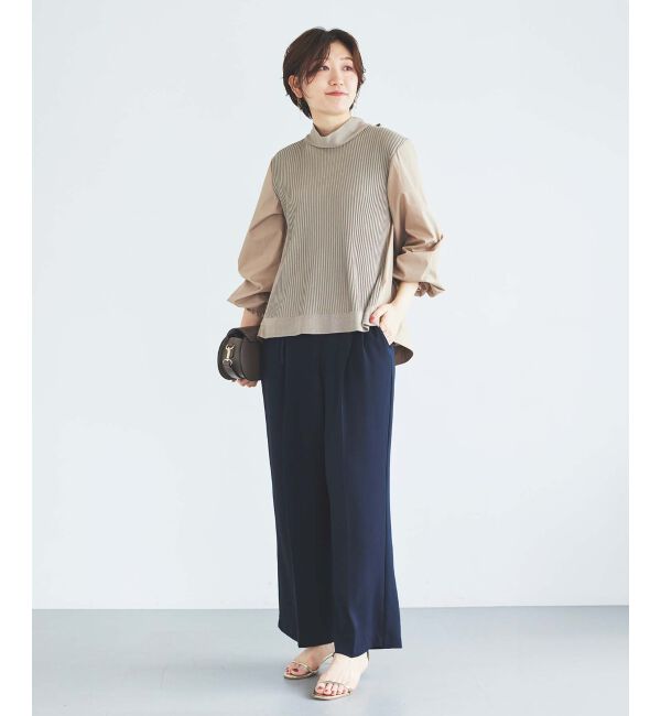 le.coeur blanc「《手洗い可能》TORRAZZO DONNAニット&times;布帛ブラウス」|シャツ・ブラウス|