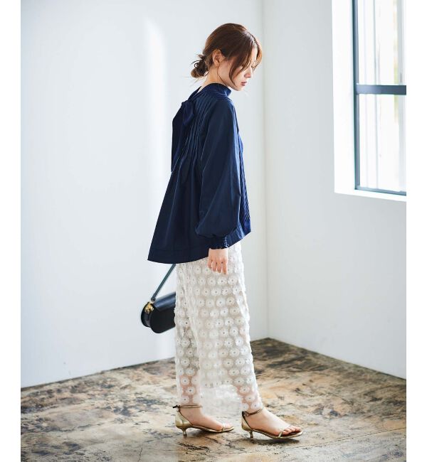 le.coeur blanc「《手洗い可能》TORRAZZO DONNAニット&times;布帛ブラウス」|シャツ・ブラウス|