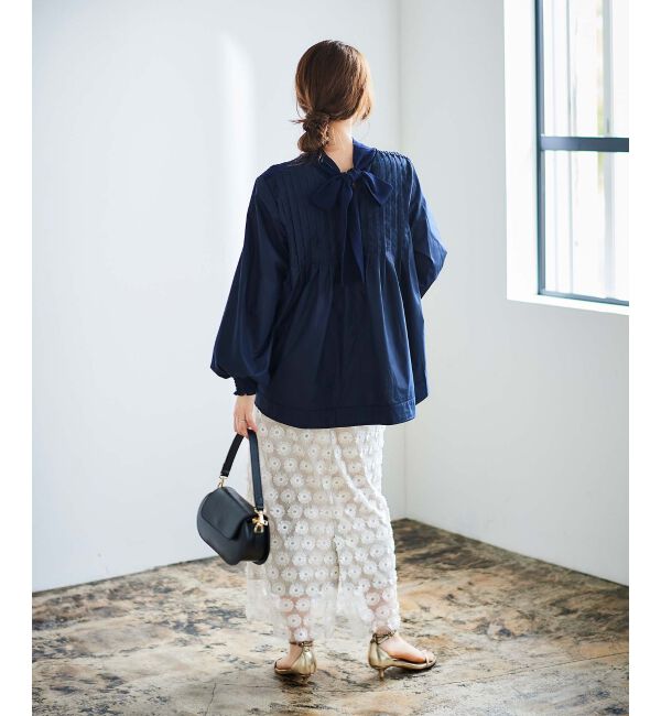 le.coeur blanc「《手洗い可能》TORRAZZO DONNAニット&times;布帛ブラウス」|シャツ・ブラウス|